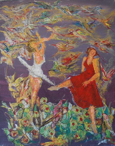 Umberto Maglione - OMAGGIO ALLA DANZA - cm 40x50 - Tecnica mista - Anno 2008.JPG