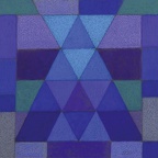 Zimmermann Paul · „Blaues Dreieck im Quadrat“ · Ölkreide auf Papier · 50 x 50 cm  · 2003
