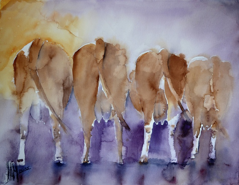 Amherd Hans-Peter · „Blick in den Kuhstall“ · Aquarell · 76 x 56 cm · 2015.jpg