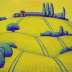 Brachmann Monika · „ Boisterfelde mit Rapshügel“ · Öl auf Leinwand · 130 x 120 cm · 1999