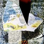 Bahrenburg Sigrid · 02 · „Collage Nr. 17“ · Collage und Schrift auf Bütten · 10 x 15 cm · 2015