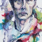 Bickel Berthold · 02 · „Joseph Beuys“ · Media-Mix auf Aquarellpapier · 44 x 76 cm · 2015