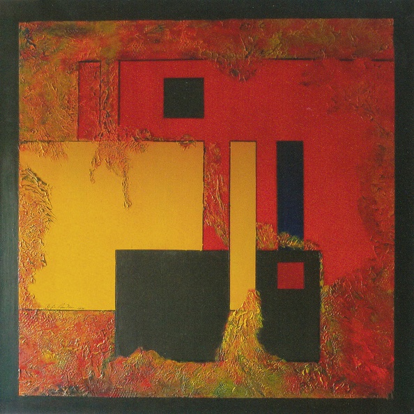 Espenhain Brigitte · 02 · „ Die Auflösung schwarz-rot-gelb“ · Acryl - Mischtechnik · 100 x 100 cm · 2016.jpg
