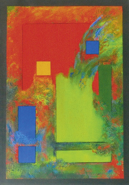 Espenhain Brigitte · 03 · „Die Auflösung rot-grün-blau“ · Acryl - Mischtechnik · 70 x 100 cm · 2016.jpg