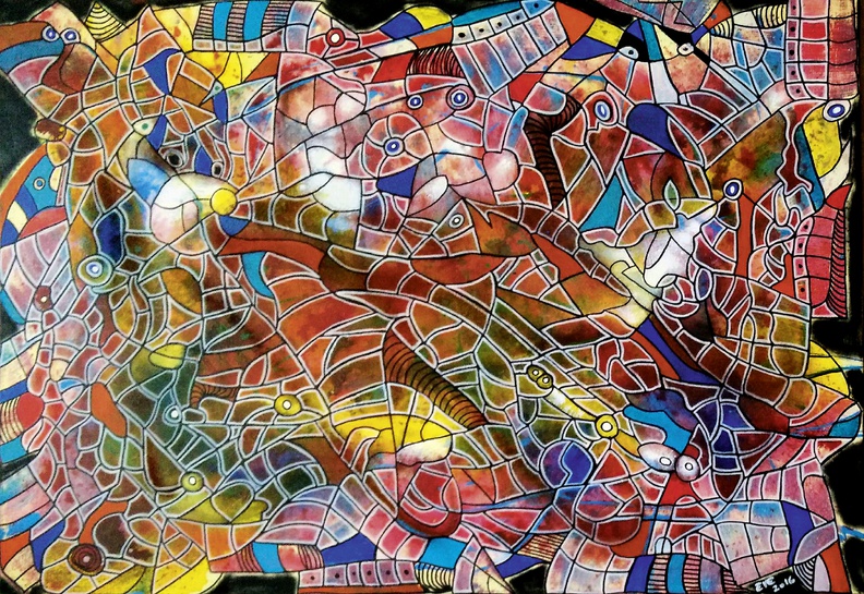 Frostl Evelyne · 01 · „Dragon´s Stronghold “ · Mischtechnik auf Leinwand · 100 x 70 cm · 20161.jpg