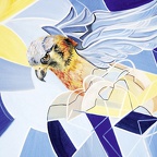 Halter Ingrid · 01 · „Wanderfalke“ · H2Oilfarben auf Leinwand · 80 x 60 cm · 2011