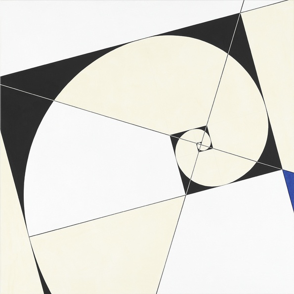 Ross Linde · 02 · Spirale XIX „Hommage a Mondriaan“ · Acryl auf Nessel · 100 x 100 cm · 2014.jpg