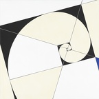 Ross Linde · 02 · Spirale XIX „Hommage a Mondriaan“ · Acryl auf Nessel · 100 x 100 cm · 2014