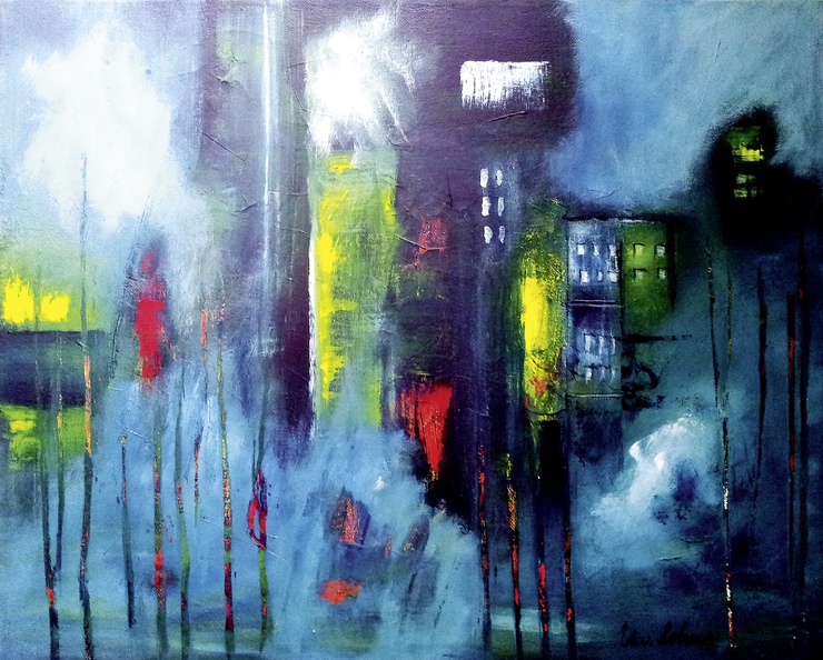 Sallós-Sohns Ulrike · „Smogalarm“ · Acryl auf Leinwand · 50 x 40 cm · 2015.jpg