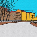 Yanovsky - Am Ufer des Flusses Karpowka, 200x60 cm