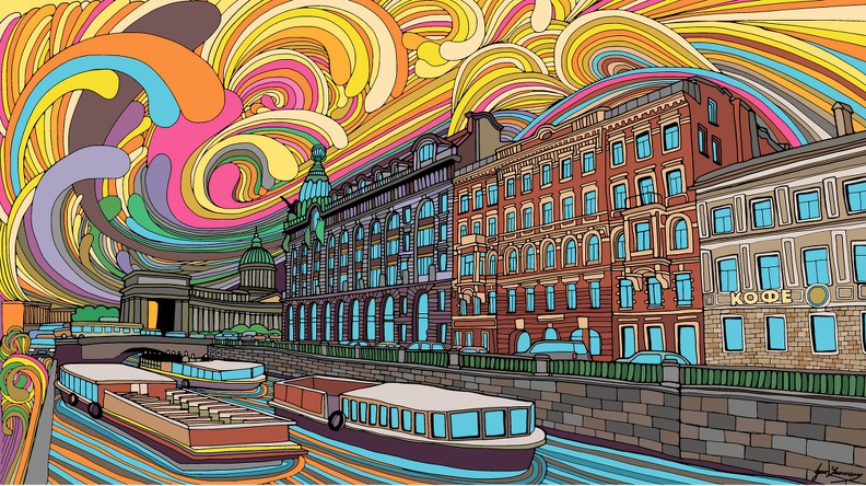 Yanovsky - Gribojedow-Kanal in St Petersburg, 200x120 cm.jpg