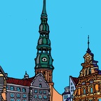 Yanovsky - Rathausturm, Riga, 80x110 cm