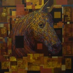 Leontjew Igor, Pferd, Öl a.L., 80x75 cm