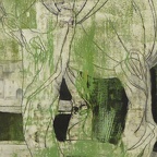 Sigita Daugule, Bäume, Acryl auf Papier, 83x53 cm