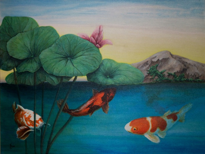 Karpfen Evamaria  KOI, 2010, Acryl a.L., 80 x 60 cm.jpg