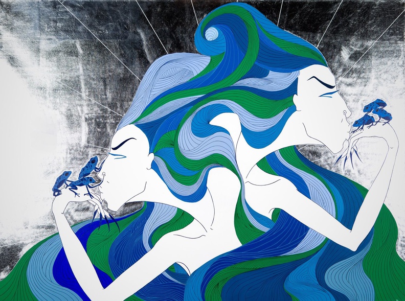 Kolb Tamara -  la Niña, Acryl und Schlagmetall a.L., 120x160 cm ©StefanLozar.jpg