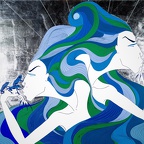 Kolb Tamara -  la Niña, Acryl und Schlagmetall a.L., 120x160 cm ©StefanLozar