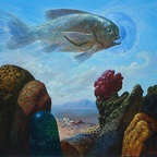 Leontjew Igor - Ein Fisch ein Traum, Öl a.L, 90x100 cm