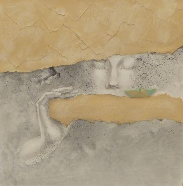 Tatia Bakuradze, Das Gesicht unter den Ruinen, 50x50 cm.jpg