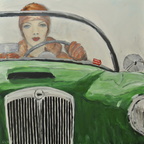 Cars Green 80x80 cm