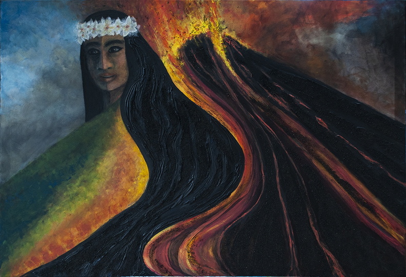 Rath Katalin - PELE Gott des Feuers, 120x100 cm.jpg
