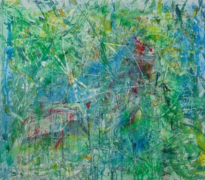 Es grünt so grün, Mischtechnik a.L,, 90x90 cm.jpg