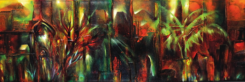 Königin des Abendlandes,Acryl-Mischtechnik, 40x120cm++.jpg