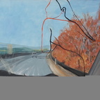 Akt sieht auf Autobahn, EitemperaAcrylLw, 100 x 70 cm