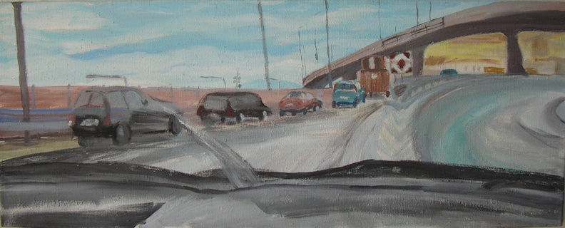 Autobahnstück in Wien, EitemperaJute, 40 x 100 cm.jpg