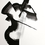Hasun Eva -Der 2. Cellist, 2019, Tusche auf Papier, 64x50