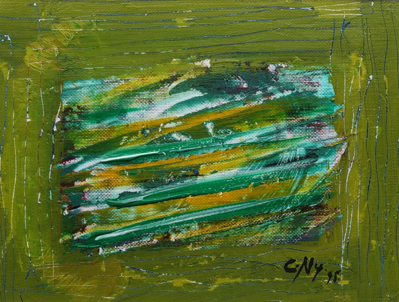 Christine Ny - Composition in Grün 11,5x15 cm.jpg