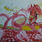 Der Rote Traum, Acryl auf Leinen, 80x100 cm