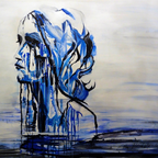 Die blaue Lady, Mischtechnik a.L, 80x100 cm