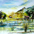 Fischerhütte in der Toscana, 50x70 cm