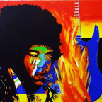 Jimmy Hendrix,  Acryl auf Leinen, 80x100 cm