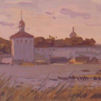 Kirilov Belosersk Kloster, 20x40 cm, Tempera Papier,1950