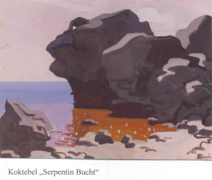 Krim Koktebel Bucht, 35x50cm, Tempera Karton 1955.jpg