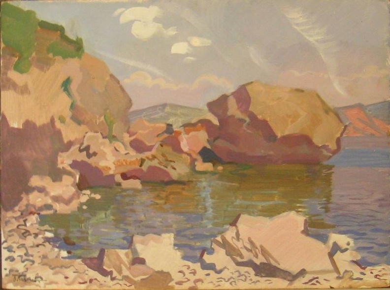 Krim. Berg Karadag, 35x50 cm.Tempera Karton 1955.jpg