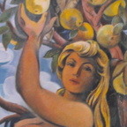 Eva mit Äpfeln, 50x40cm, Ö.Lw, 1980