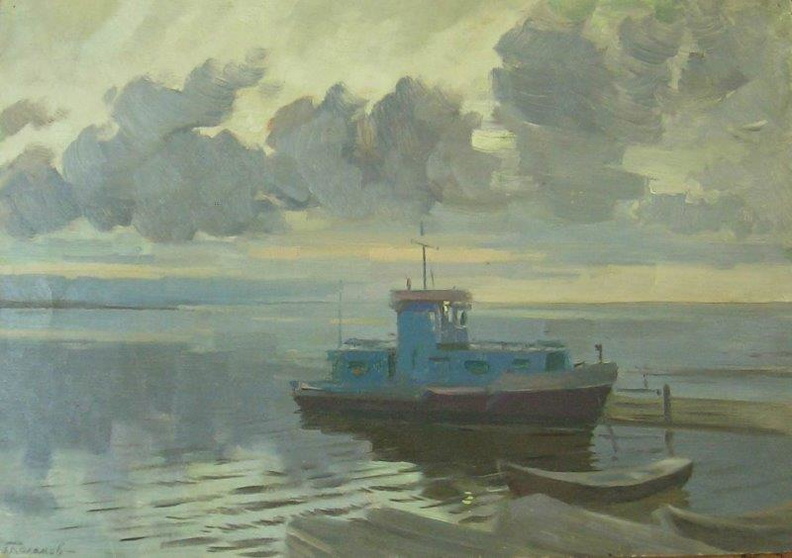 Weisse Nacht am Weißen Meer, 35x50cm Öl. Karton 1956.jpg