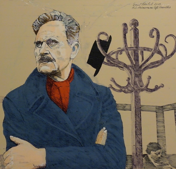Zdrahal Ernst, H.C. Artmann im Hawelka, 53x55,5 cm.jpg