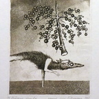 Balenok Sergej, Paradiesbaum, Radierung, 27,5x23 cm