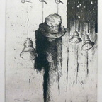 Balenok Sergej, Weihnachtsglocken, Radierung, 35,5x29 cm