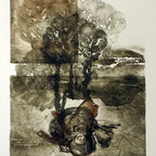 Jüttner Renate, Wachstum, Lithographie, 70x50 cm