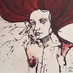 Kleedorfer-Egger Ella, Lady in Rot, Acryl a.L., 70 x 100 cm