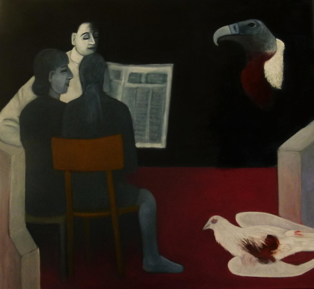Hostnig Romana - The News, Öl auf Leinwand, 120 x 110 cm.jpg