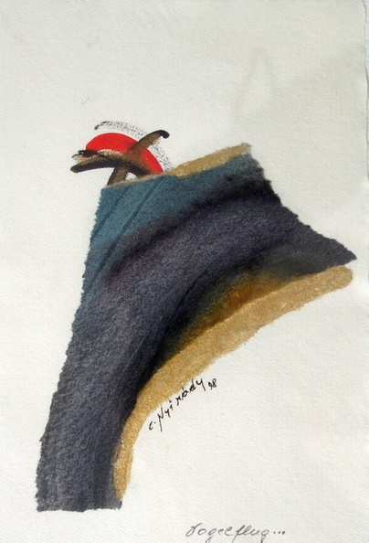 Nyirady Christine, Vogelflug, Aquarell, 12 x 9 cm.jpg
