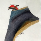 Nyirady Christine - Vogelflug, Aquarell auf Papier, 12 x 9 cm