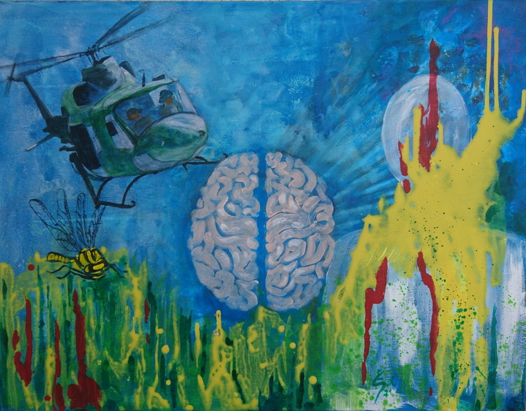 E.S. - Vereintes Wissen - rechts und links, Acryl a.L, 70 x 90 cm.JPG