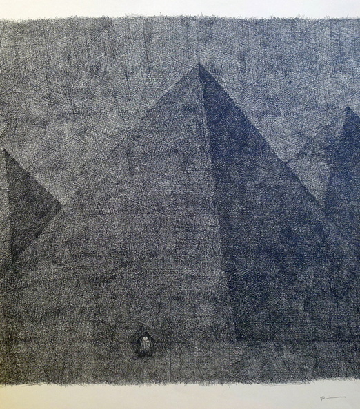 Paul Flora, Pyramide, Druck, 45x44 cm.jpg